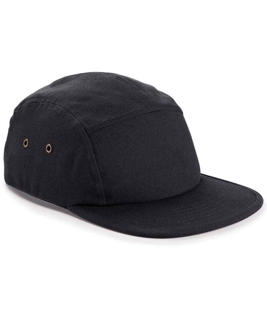 Beechfield B010.WHI Cappello 5 Pannelli In Cotone - Nero, Taglia Unica, Chiusura In Velcro, Istruzioni: Pulire Con Spugna