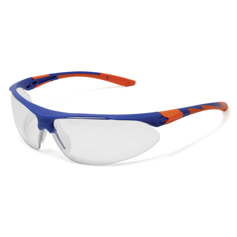 Stealth™ 9000 Clear Safety Specs - Blue - Orange