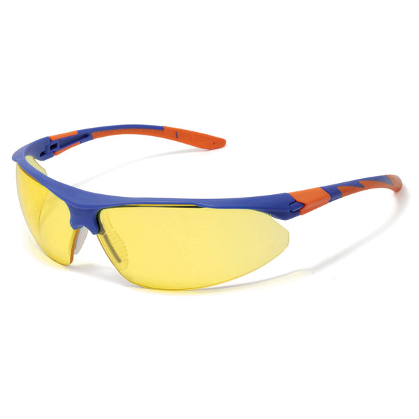 Stealth™ 9000 Amber Safety Specs - Blue - Orange