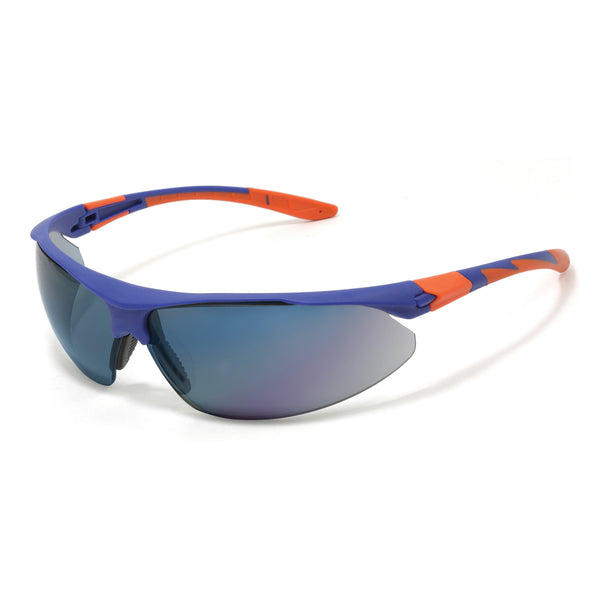 Stealth™ 9000 Blue Mirror Safety Specs - Blue - Orange